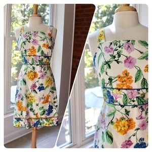 Ann Taylor Floral Linen Dress
